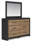 Vertani Full Panel Bed with Mirrored Dresser, Chest and Nightstand