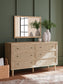 Cielden Full Panel Bed with Mirrored Dresser, Chest and 2 Nightstands