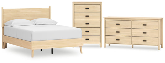 Cabinella Full Platform Panel Bed with Dresser and Chest