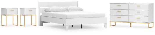 Socalle Queen Panel Platform Bed with Dresser and 2 Nightstands