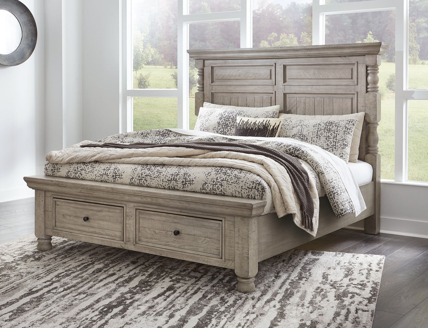 Harrastone King Panel Bed with Dresser